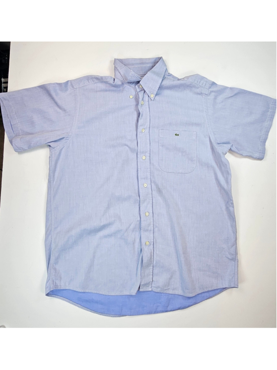 Lacoste Other - Vintage Lacoste Made in France Button Down Shirt Mens 42 L Blue Short Sleeve